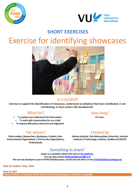 Exercise for identifying showcases