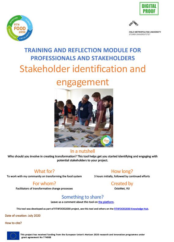 Stakeholder identification and engagement