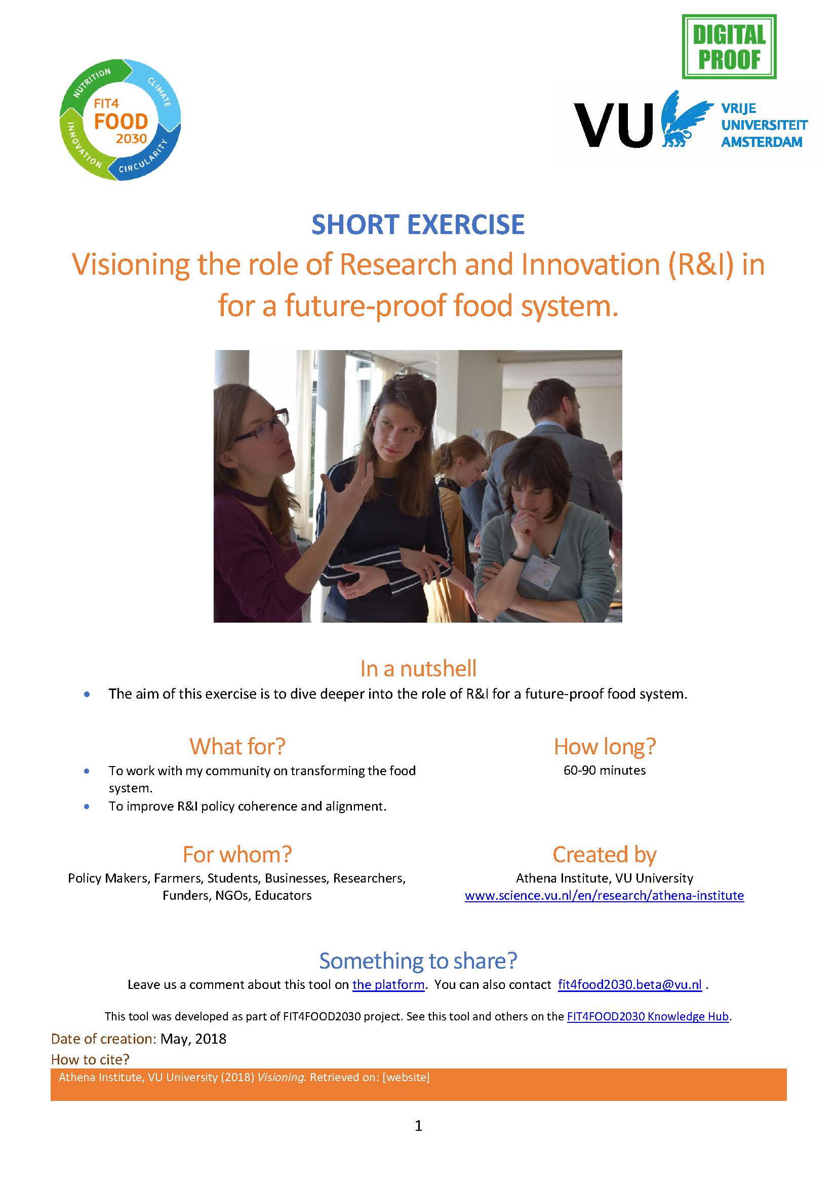 Visioning on the role of R&I for future-proof systems