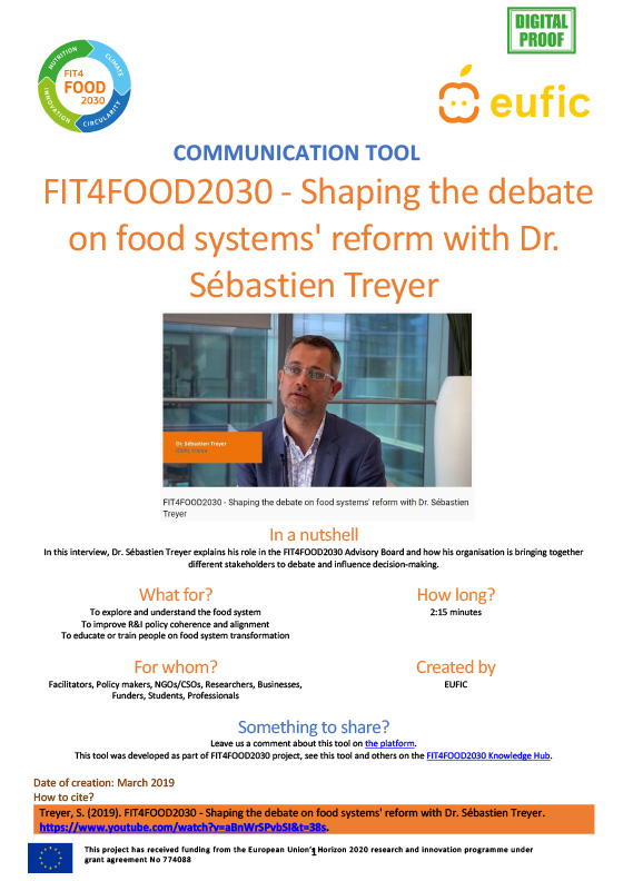 FIT4FOOD2030 – Dr. Sébastien Treyer on shaping the debate on food systems’ reform