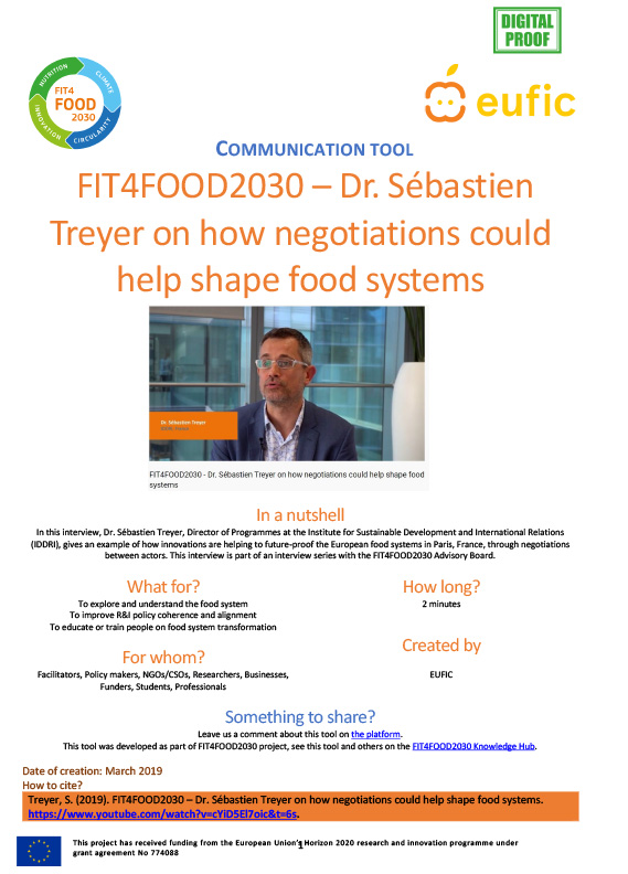 FIT4FOOD2030 – Dr. Sébastien Treyer on how negotiations could help shape food systems