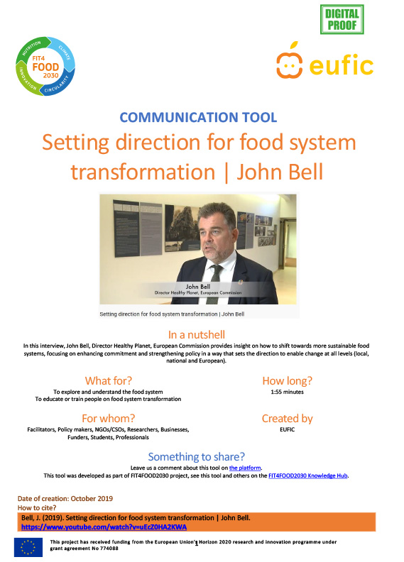 Setting direction for food system transformation | John Bell