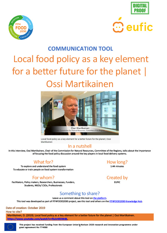 Local food policy as a key element for a better future for the planet | Ossi Martikainen